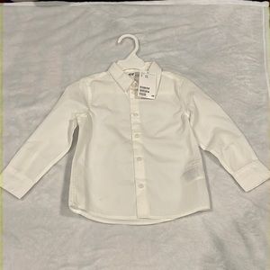 NWT H&M Kids White Button Down 2-3 Y